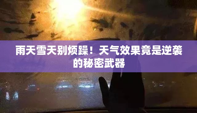 雨天雪天别烦躁!天气效果竟是逆袭的秘密武器 雨天雪天别烦躁!天气效果竟是逆袭的秘密武器